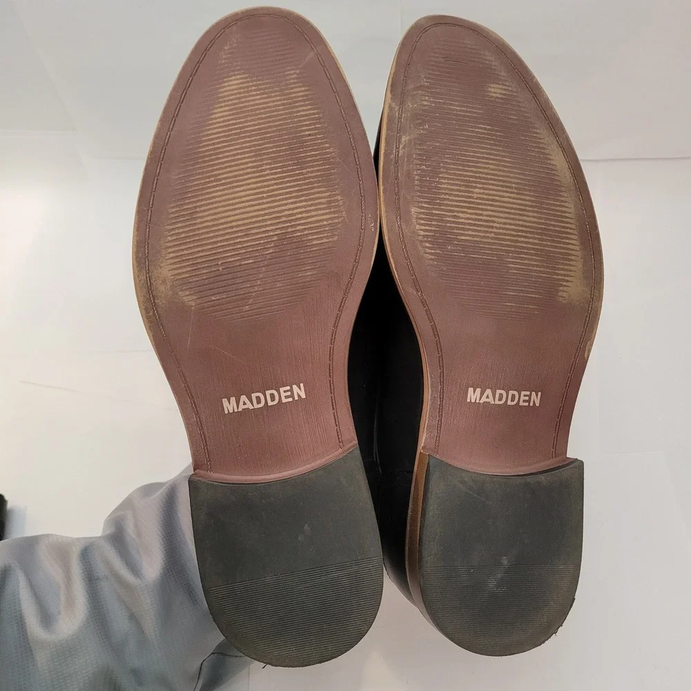 Madden Derby Shoes Men Black Lace Up‎ Plain Toe Ortholite 11W Wide Width